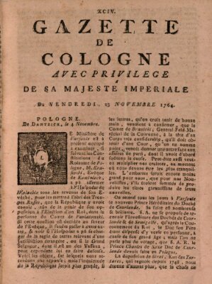 Gazette de Cologne Freitag 23. November 1764