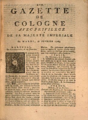 Gazette de Cologne Dienstag 26. Februar 1765