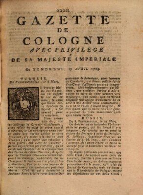 Gazette de Cologne Freitag 19. April 1765