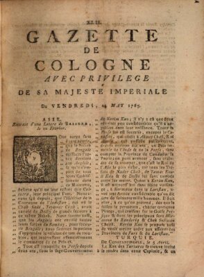 Gazette de Cologne Freitag 24. Mai 1765