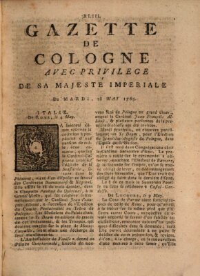 Gazette de Cologne Dienstag 28. Mai 1765