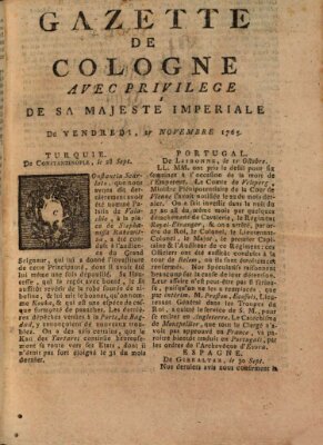 Gazette de Cologne Freitag 1. November 1765