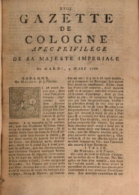 Gazette de Cologne Dienstag 4. März 1766