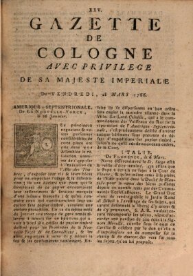 Gazette de Cologne Freitag 28. März 1766