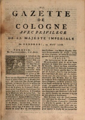 Gazette de Cologne Freitag 23. Mai 1766