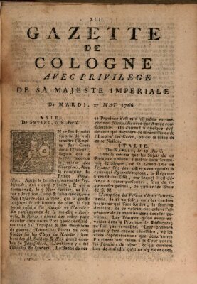 Gazette de Cologne Dienstag 27. Mai 1766