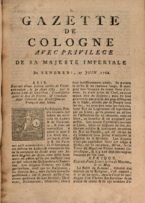 Gazette de Cologne Freitag 27. Juni 1766