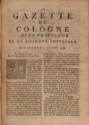 Gazette de Cologne Freitag 1. August 1766