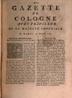 Gazette de Cologne Dienstag 17. März 1767