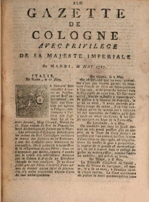 Gazette de Cologne Dienstag 26. Mai 1767