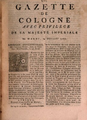 Gazette de Cologne Dienstag 14. Juli 1767