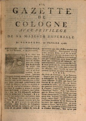 Gazette de Cologne Freitag 12. Februar 1768