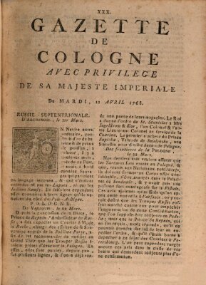 Gazette de Cologne Dienstag 12. April 1768