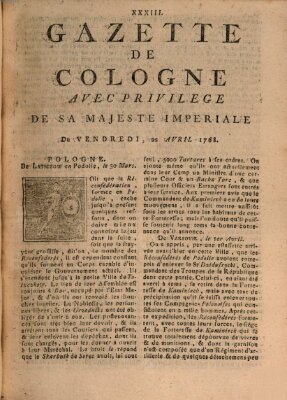 Gazette de Cologne Freitag 22. April 1768