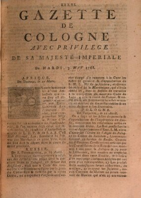 Gazette de Cologne Dienstag 3. Mai 1768