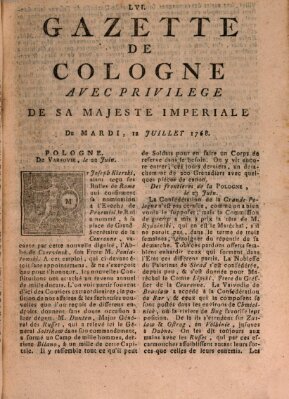 Gazette de Cologne Dienstag 12. Juli 1768