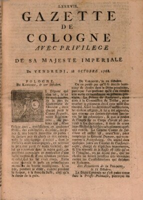 Gazette de Cologne Freitag 28. Oktober 1768