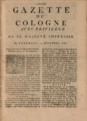 Gazette de Cologne Freitag 4. November 1768