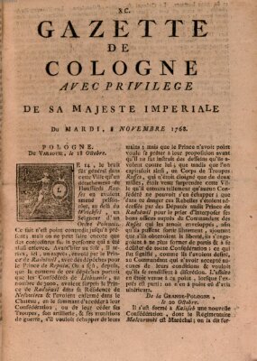 Gazette de Cologne Dienstag 8. November 1768