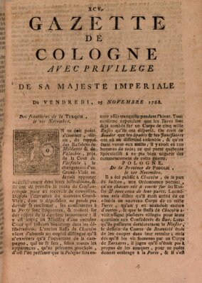 Gazette de Cologne Freitag 25. November 1768