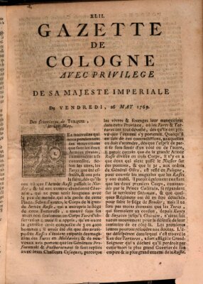 Gazette de Cologne Freitag 26. Mai 1769