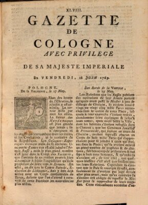 Gazette de Cologne Freitag 16. Juni 1769