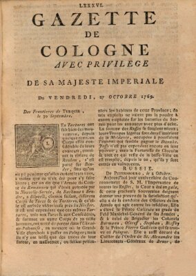 Gazette de Cologne Freitag 27. Oktober 1769