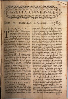 Gazzetta universale Dienstag 6. Januar 1789