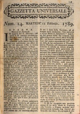 Gazzetta universale Dienstag 17. Februar 1789