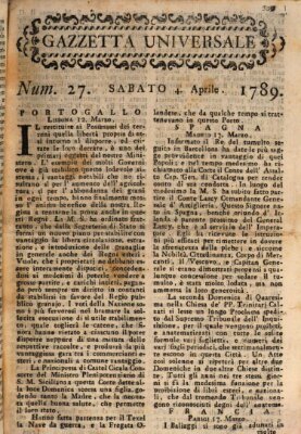 Gazzetta universale Samstag 4. April 1789