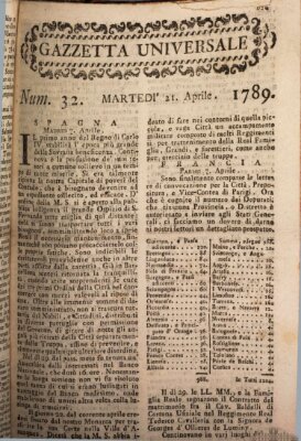 Gazzetta universale Dienstag 21. April 1789