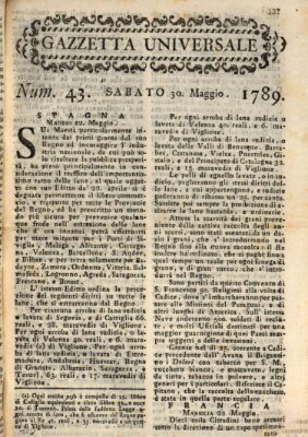 Gazzetta universale Samstag 30. Mai 1789