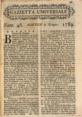 Gazzetta universale Dienstag 9. Juni 1789