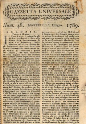 Gazzetta universale Dienstag 16. Juni 1789