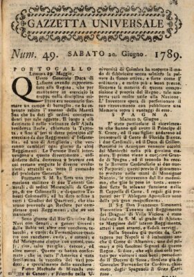 Gazzetta universale Samstag 20. Juni 1789