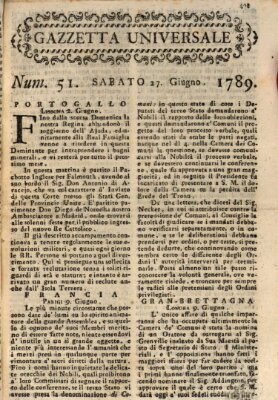 Gazzetta universale Samstag 27. Juni 1789