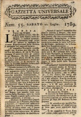 Gazzetta universale Samstag 11. Juli 1789