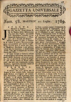 Gazzetta universale Dienstag 21. Juli 1789