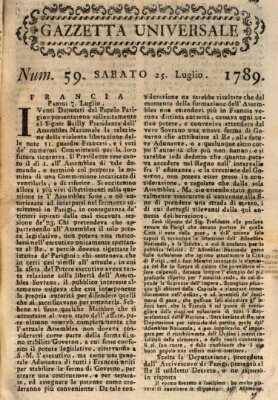 Gazzetta universale Samstag 25. Juli 1789