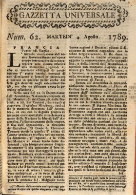 Gazzetta universale Dienstag 4. August 1789