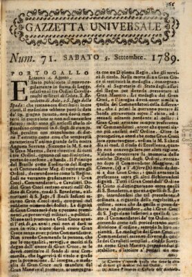 Gazzetta universale Samstag 5. September 1789