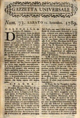 Gazzetta universale Samstag 12. September 1789