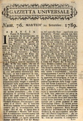 Gazzetta universale Dienstag 22. September 1789