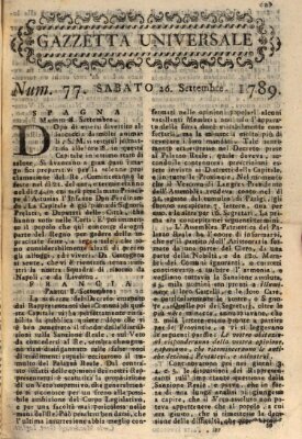 Gazzetta universale Samstag 26. September 1789