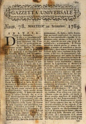 Gazzetta universale Dienstag 29. September 1789