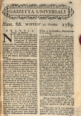 Gazzetta universale Dienstag 27. Oktober 1789