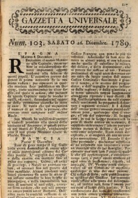 Gazzetta universale Samstag 26. Dezember 1789