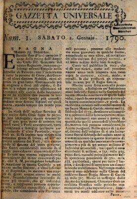 Gazzetta universale Samstag 2. Januar 1790