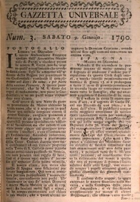 Gazzetta universale Samstag 9. Januar 1790