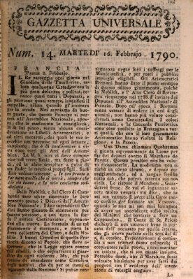 Gazzetta universale Dienstag 16. Februar 1790